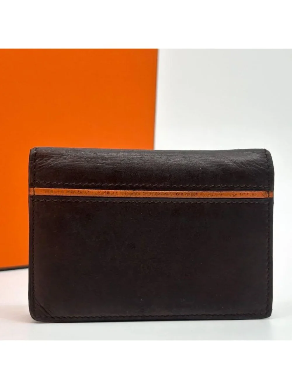 Hermes 2009: Card Case Brown Leather Business Holder